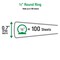 Office Essentials Economy View 3 Ring Binders, 0.5" Round Rings, 0.7" Spine, 100-Sheet Capacity, Black Binders (12-Pack of 03423)